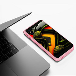 Чехол iPhone XS Max матовый Зеленая абстракция, цвет: 3D-баблгам — фото 2