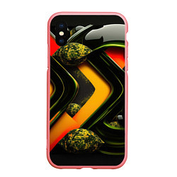 Чехол iPhone XS Max матовый Зеленая абстракция, цвет: 3D-баблгам