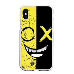 Чехол iPhone XS Max матовый Смайлик с улыбкой, цвет: 3D-белый