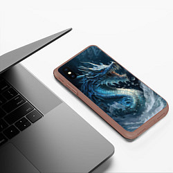 Чехол iPhone XS Max матовый Ледяной дракон, цвет: 3D-коричневый — фото 2