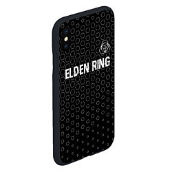 Чехол iPhone XS Max матовый Elden Ring glitch на темном фоне: символ сверху, цвет: 3D-черный — фото 2