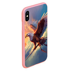 Чехол iPhone XS Max матовый Орел с мечом в облаках на закате, цвет: 3D-баблгам — фото 2