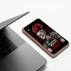 Чехол iPhone XS Max матовый Punks not dead, цвет: 3D-коричневый — фото 2