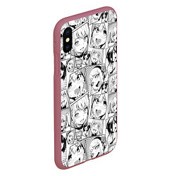 Чехол iPhone XS Max матовый Anime hentai ahegao, цвет: 3D-малиновый — фото 2