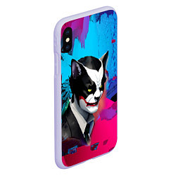 Чехол iPhone XS Max матовый Dude-cat - neural network - pop art, цвет: 3D-светло-сиреневый — фото 2