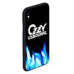 Чехол iPhone XS Max матовый Ozzy Osbourne blue fire, цвет: 3D-черный — фото 2