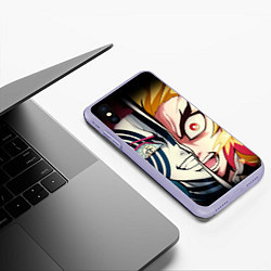Чехол iPhone XS Max матовый Аказа и Ренгоку - клинок, цвет: 3D-светло-сиреневый — фото 2