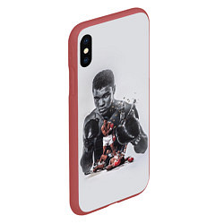 Чехол iPhone XS Max матовый The greatest - Muhammad Ali, цвет: 3D-красный — фото 2
