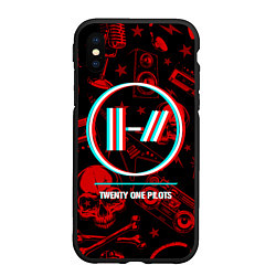 Чехол iPhone XS Max матовый Twenty One Pilots rock glitch