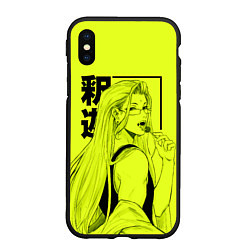 Чехол iPhone XS Max матовый Lime Buddha, цвет: 3D-черный