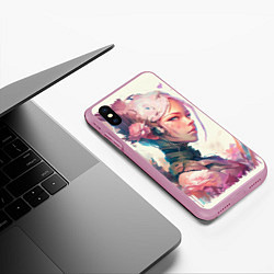 Чехол iPhone XS Max матовый Кибервесна - Хуф и Ся, цвет: 3D-розовый — фото 2