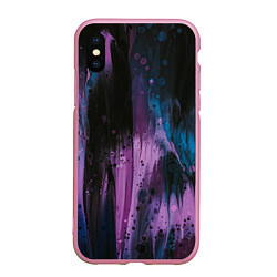 Чехол iPhone XS Max матовый Фиолетовые абстрактные тени, цвет: 3D-розовый