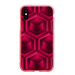 Чехол iPhone XS Max матовый Многоугольник и куб, цвет: 3D-баблгам