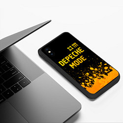 Чехол iPhone XS Max матовый Depeche Mode - gold gradient: символ сверху, цвет: 3D-черный — фото 2