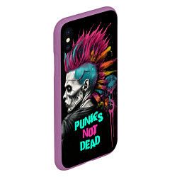 Чехол iPhone XS Max матовый Punks not dear, цвет: 3D-фиолетовый — фото 2