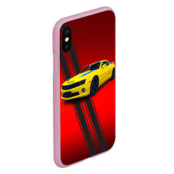 Чехол iPhone XS Max матовый Спортивный американский автомобиль Chevrolet Camar, цвет: 3D-розовый — фото 2