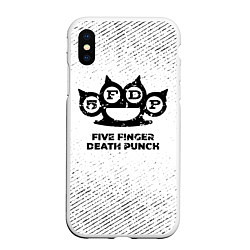 Чехол iPhone XS Max матовый Five Finger Death Punch с потертостями на светлом