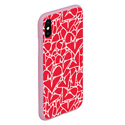 Чехол iPhone XS Max матовый Абстракция сердце, цвет: 3D-розовый — фото 2