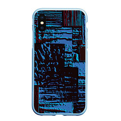 Чехол iPhone XS Max матовый Рельеф камня, цвет: 3D-голубой