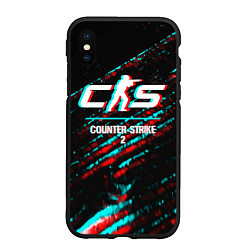 Чехол iPhone XS Max матовый Counter-Strike 2 в стиле glitch и баги графики на, цвет: 3D-черный