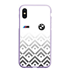 Чехол iPhone XS Max матовый BMW m power - белый, цвет: 3D-светло-сиреневый