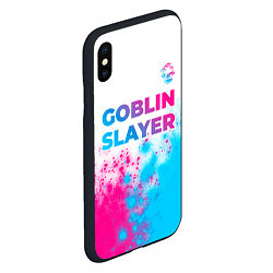 Чехол iPhone XS Max матовый Goblin Slayer neon gradient style: символ сверху, цвет: 3D-черный — фото 2