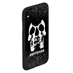 Чехол iPhone XS Max матовый Deftones с потертостями на темном фоне, цвет: 3D-черный — фото 2