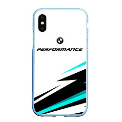 Чехол iPhone XS Max матовый Bmw perfomance - бирюзовый, цвет: 3D-голубой