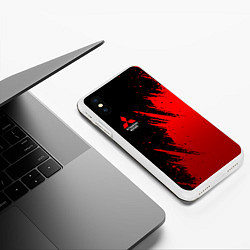Чехол iPhone XS Max матовый Mitsubishi red - red sport, цвет: 3D-белый — фото 2