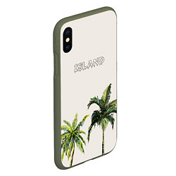 Чехол iPhone XS Max матовый Пальмы island, цвет: 3D-темно-зеленый — фото 2