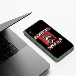 Чехол iPhone XS Max матовый Exploited - punks not dead, цвет: 3D-темно-зеленый — фото 2