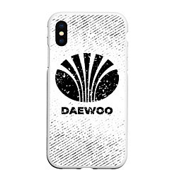 Чехол iPhone XS Max матовый Daewoo с потертостями на светлом фоне