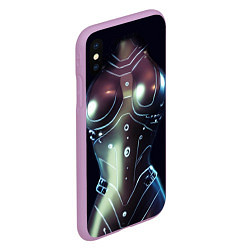 Чехол iPhone XS Max матовый Кибер-корсет, цвет: 3D-сиреневый — фото 2