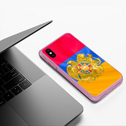 Чехол iPhone XS Max матовый Солнечная Армения, цвет: 3D-розовый — фото 2