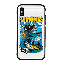 Чехол iPhone XS Max матовый Ramones rock away beach