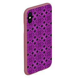 Чехол iPhone XS Max матовый Геометрический узор в пурпурных и лиловых тонах, цвет: 3D-малиновый — фото 2