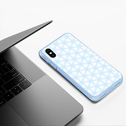 Чехол iPhone XS Max матовый Ясна3 - Цветок жизни светлый, цвет: 3D-голубой — фото 2