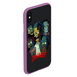 Чехол iPhone XS Max матовый Simpsons zombie, цвет: 3D-фиолетовый — фото 2