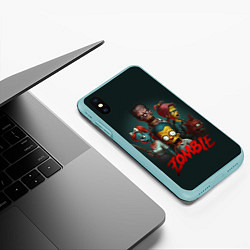 Чехол iPhone XS Max матовый Zombie simpsons, цвет: 3D-мятный — фото 2