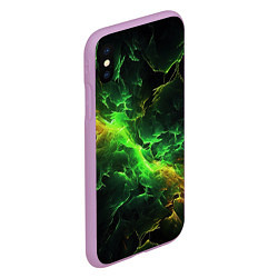 Чехол iPhone XS Max матовый Зеленая молния, цвет: 3D-сиреневый — фото 2