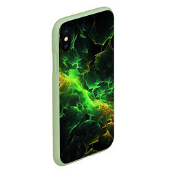 Чехол iPhone XS Max матовый Зеленая молния, цвет: 3D-салатовый — фото 2
