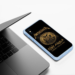 Чехол iPhone XS Max матовый Металлика с гербом Сан Франциско, цвет: 3D-голубой — фото 2