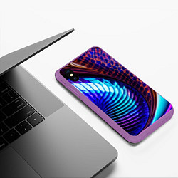 Чехол iPhone XS Max матовый Неоновый водоворот, цвет: 3D-фиолетовый — фото 2