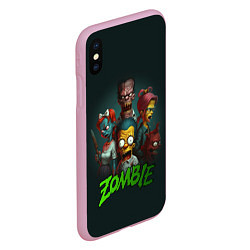 Чехол iPhone XS Max матовый Симпсоны зомби, цвет: 3D-розовый — фото 2