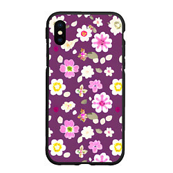 Чехол iPhone XS Max матовый Цветы сакуры