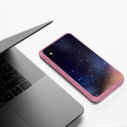 Чехол iPhone XS Max матовый Космическое полотно, цвет: 3D-малиновый — фото 2