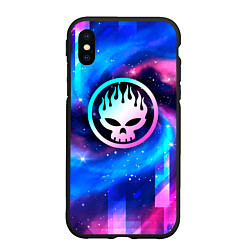 Чехол iPhone XS Max матовый The Offspring неоновый космос