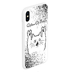 Чехол iPhone XS Max матовый Children of Bodom рок кот на светлом фоне, цвет: 3D-белый — фото 2