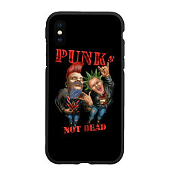 Чехол iPhone XS Max матовый Punks Not Dead - панки хой, цвет: 3D-черный