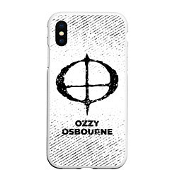 Чехол iPhone XS Max матовый Ozzy Osbourne с потертостями на светлом фоне, цвет: 3D-белый